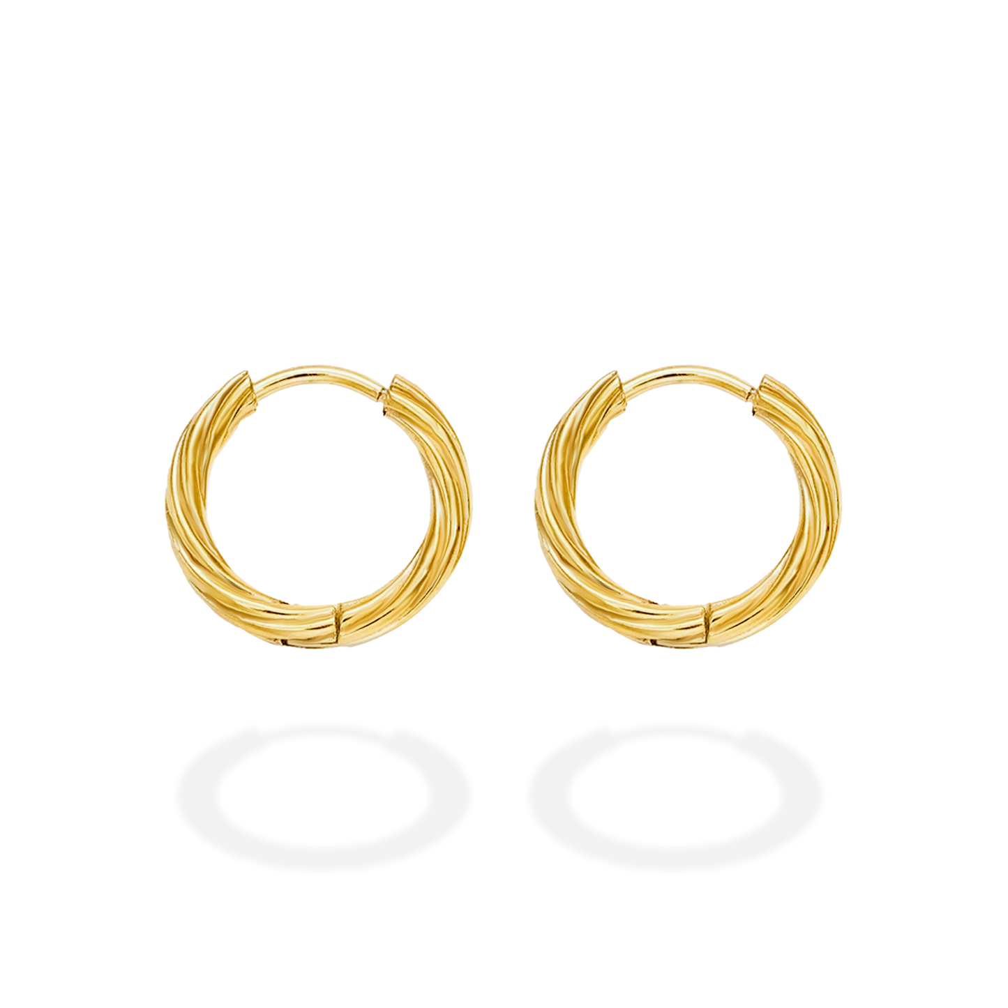 TWIST HUGGIE HOOPS GOLD