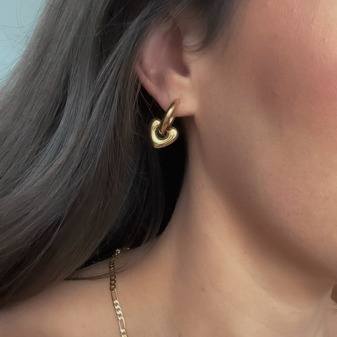 gold heart hoops style