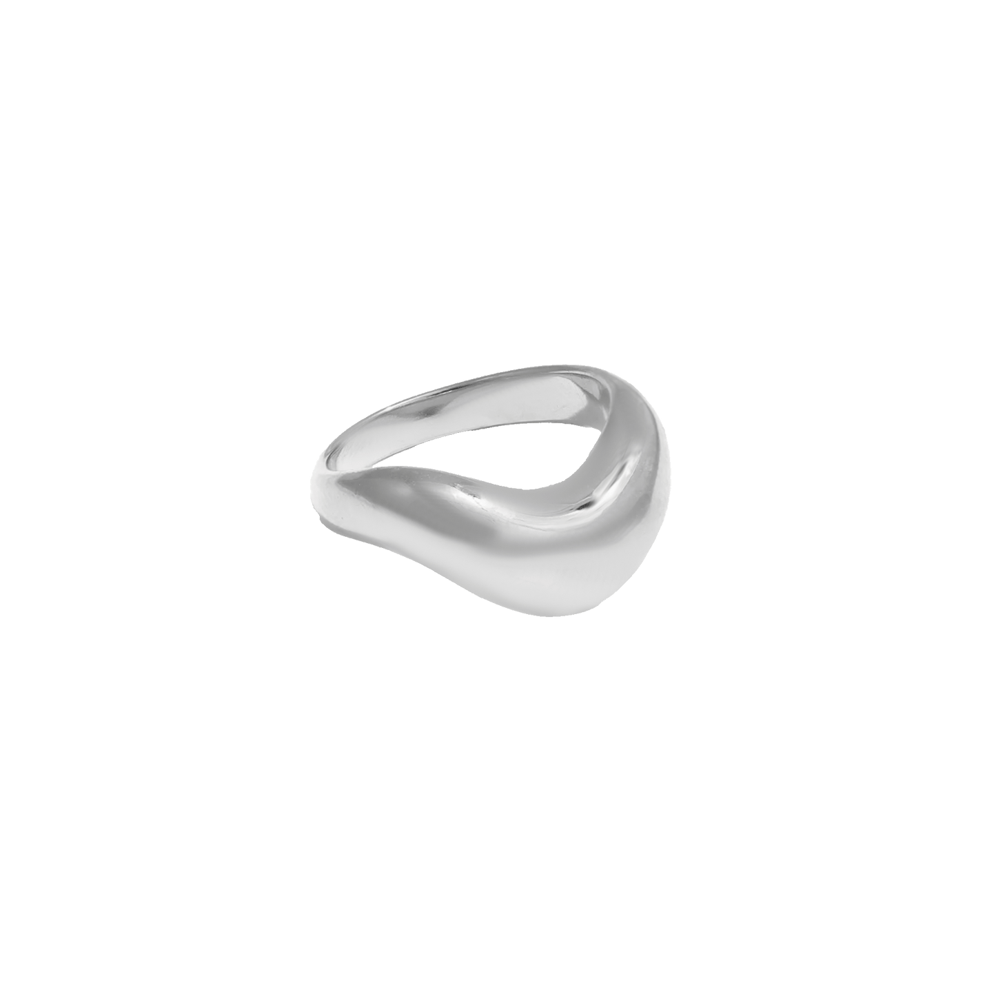 IRREGULAR HEART RING SILVER