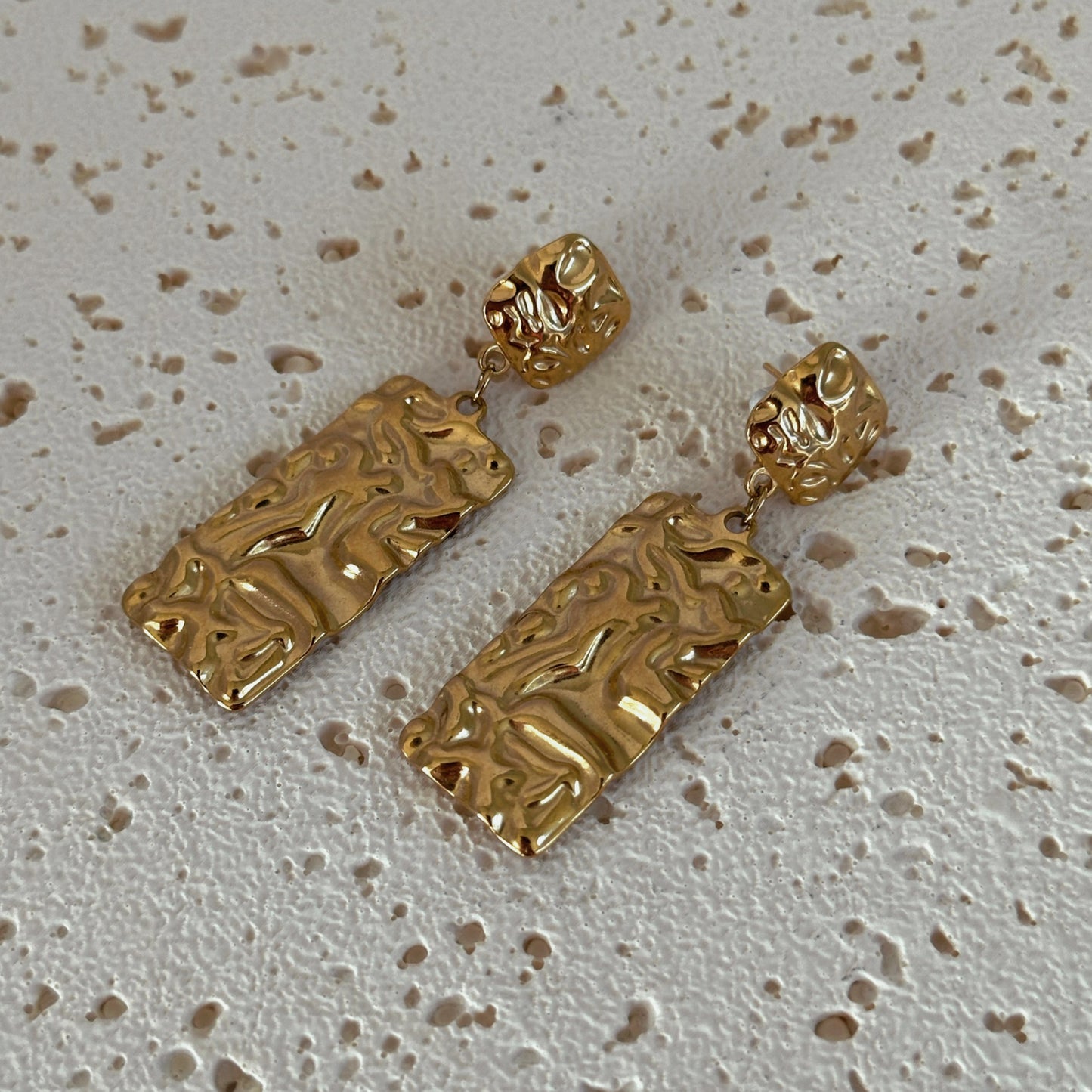HAMMERED DROP EARRINGS