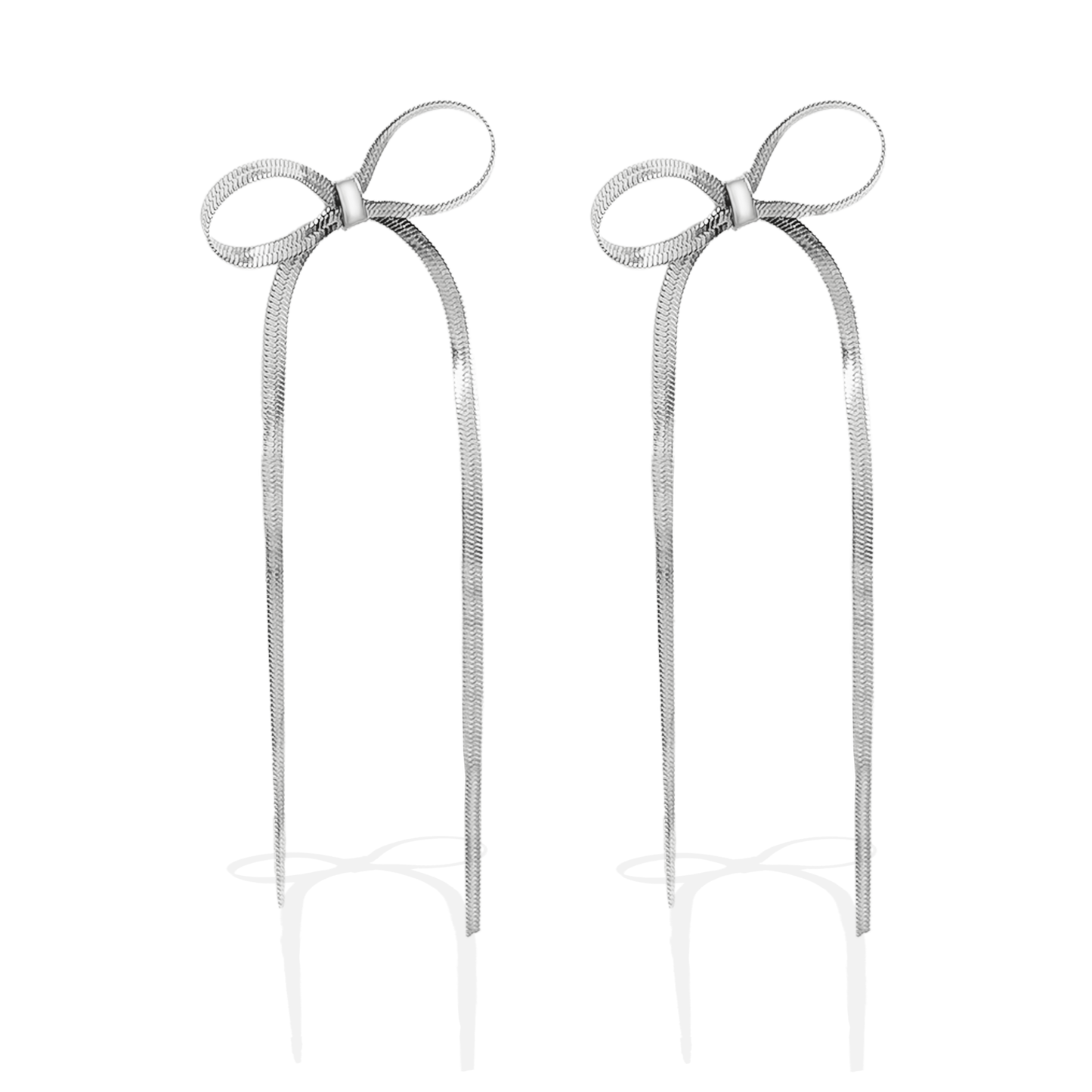 BOW DROP EARRINGS SILVER