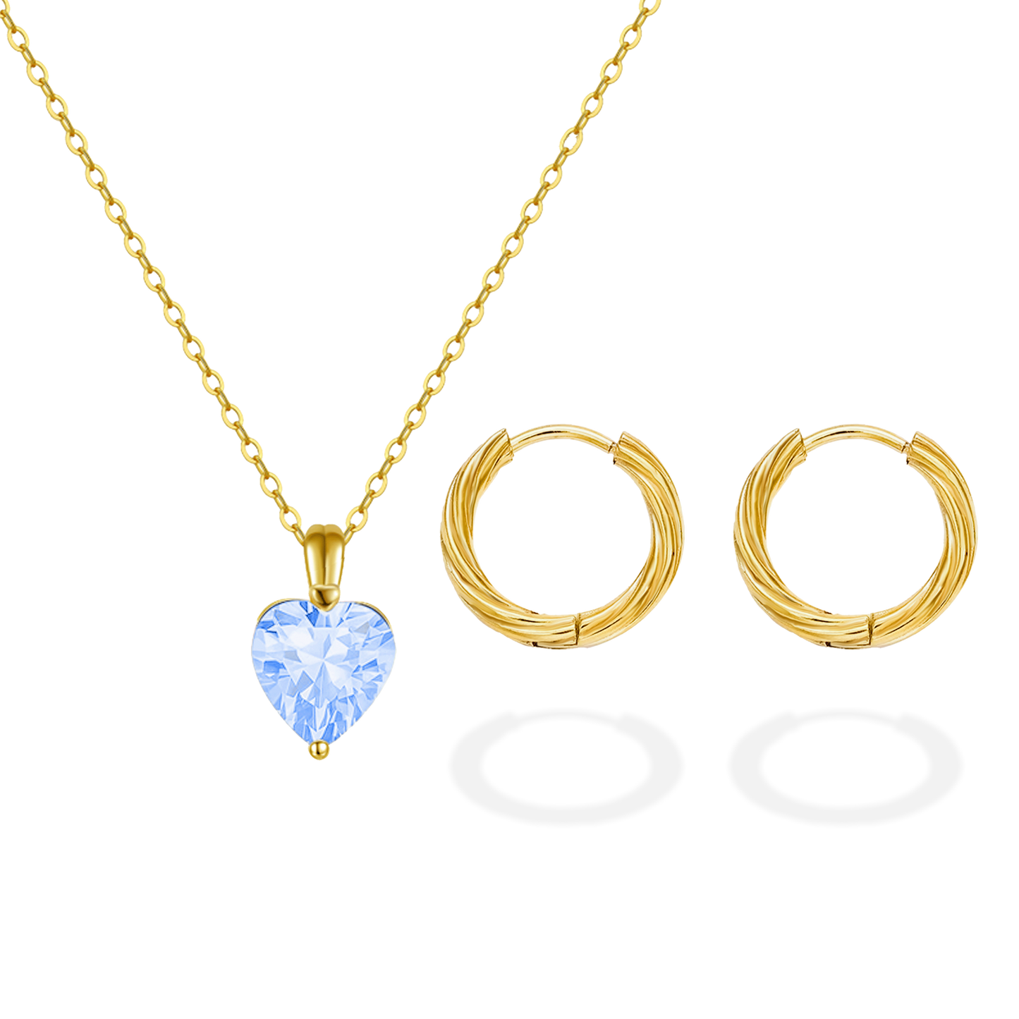 BOY MUM NECKLACE & EARRING DAINTY SET GOLD