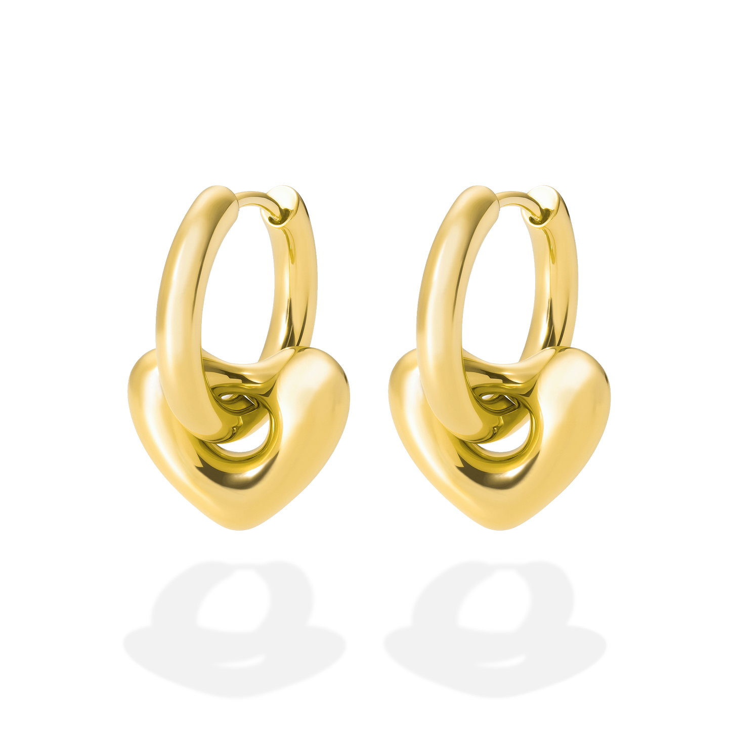 CHUNKY HEART HOOPS GOLD