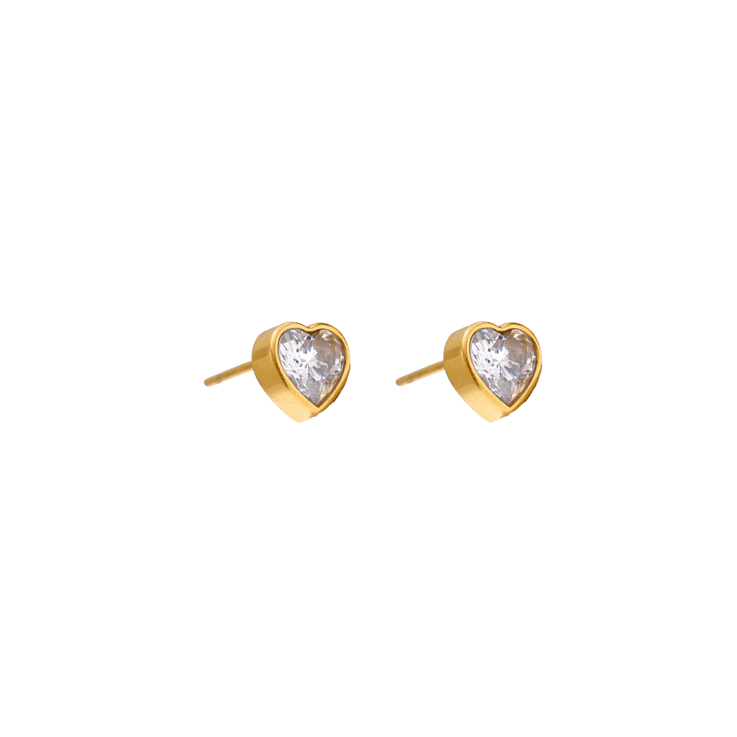 SMALL HEART STUD EARRINGS GOLD
