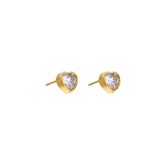 SMALL HEART STUD EARRINGS GOLD