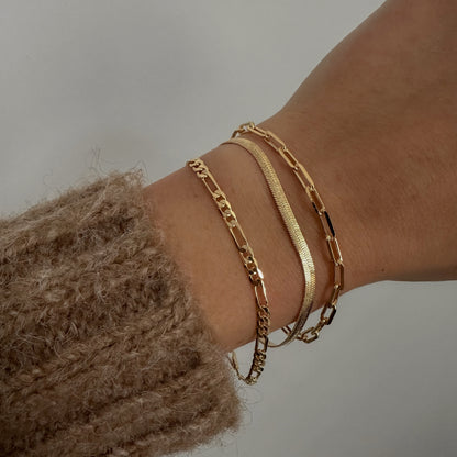 HERRINGBONE THICK GOLD BRACELET