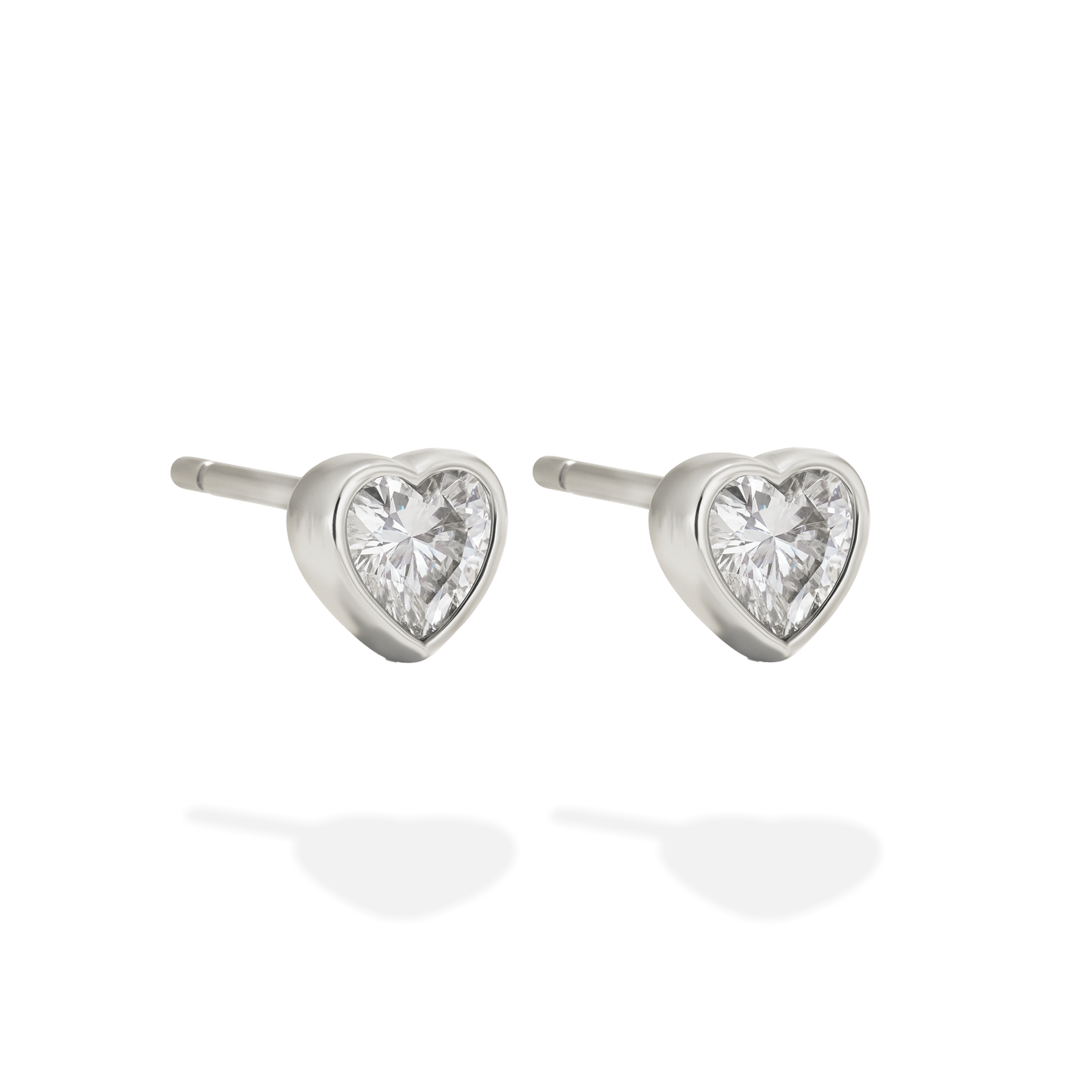 SMALL HEART STUD EARRINGS SILVER