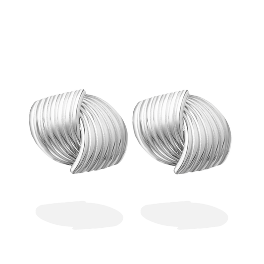 MIMI CHUNKY VINTAGE EARRINGS SILVER