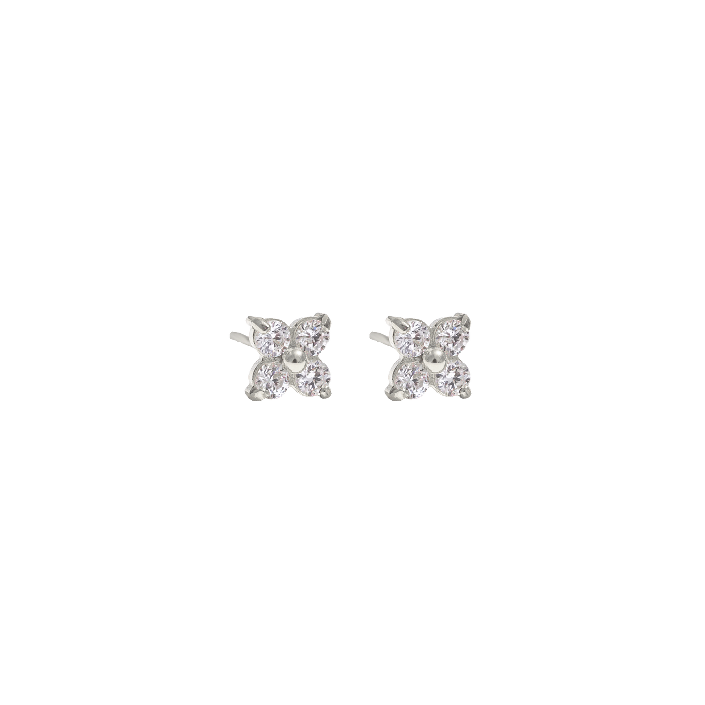SOPHIA SMALL SHINY STUD EARRINGS SILVER