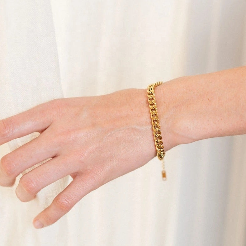 Chunky Gold Curb Link Bracelet