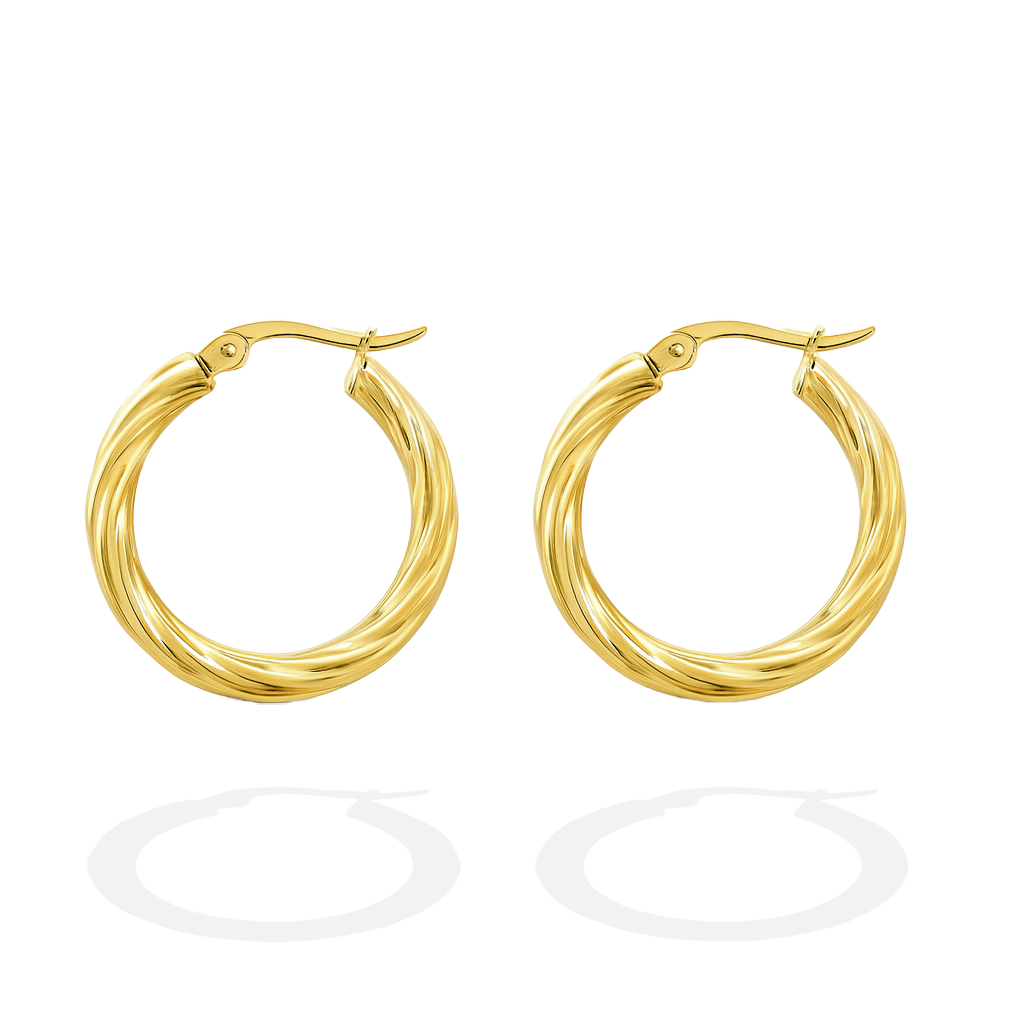 TWIST MEDIUM HOOPS GOLD