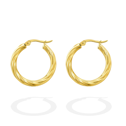TWIST MEDIUM HOOPS GOLD