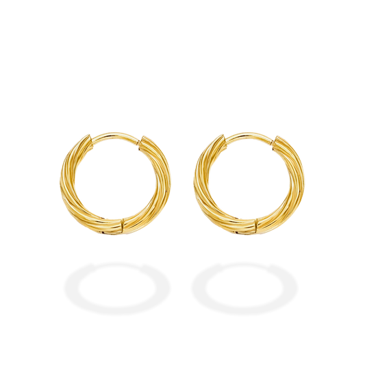 TWIST HUGGIE HOOPS GOLD