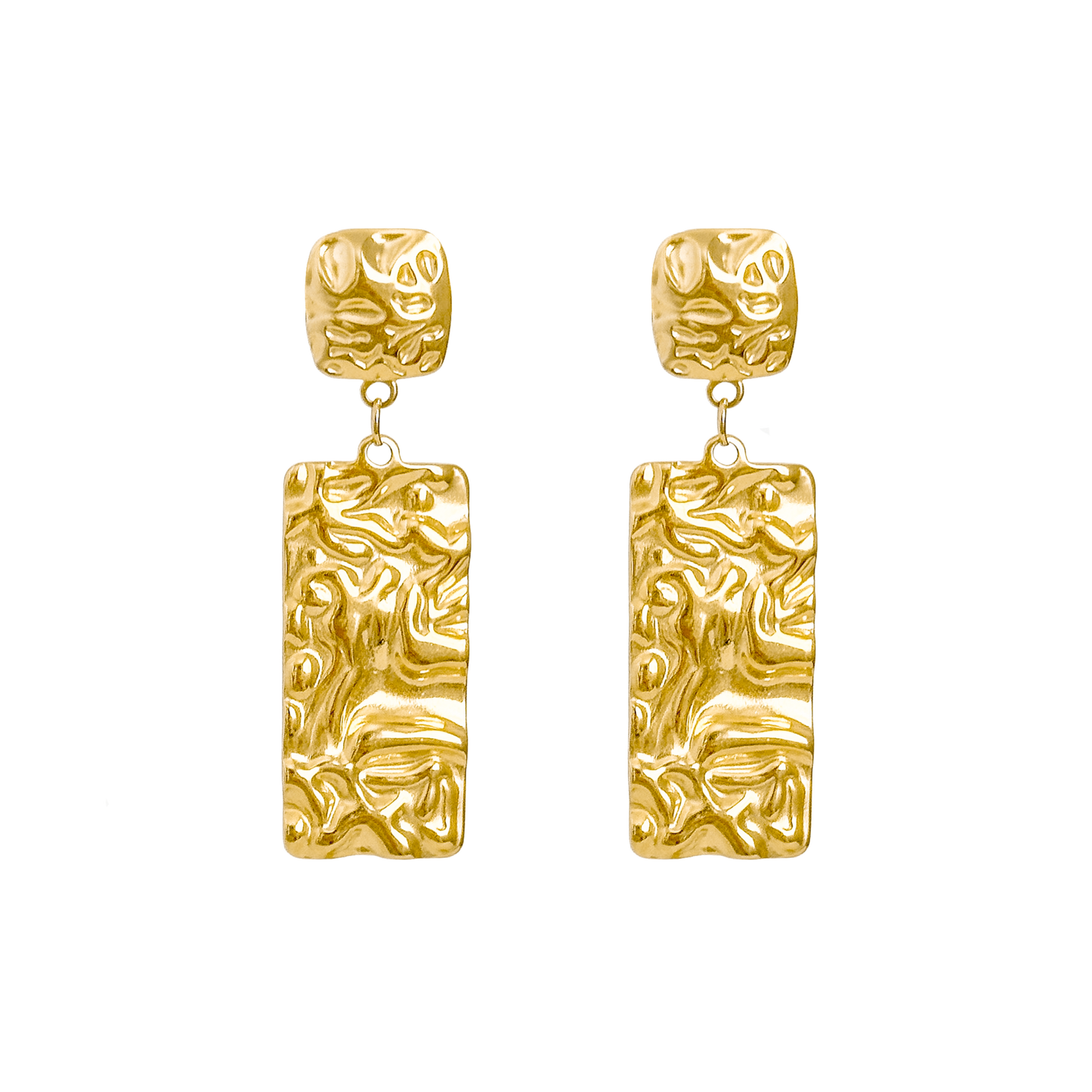 HAMMERED DROP EARRINGS