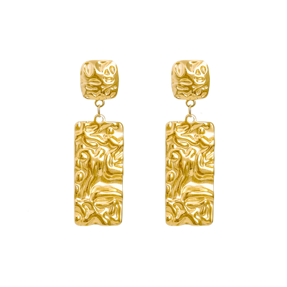 HAMMERED DROP EARRINGS