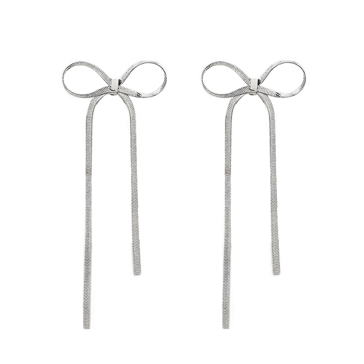 BOW DROP EARRINGS SILVER