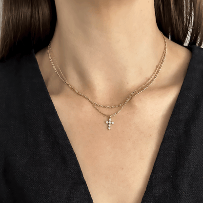 DAINTY CROSS NECKLACE GOLD