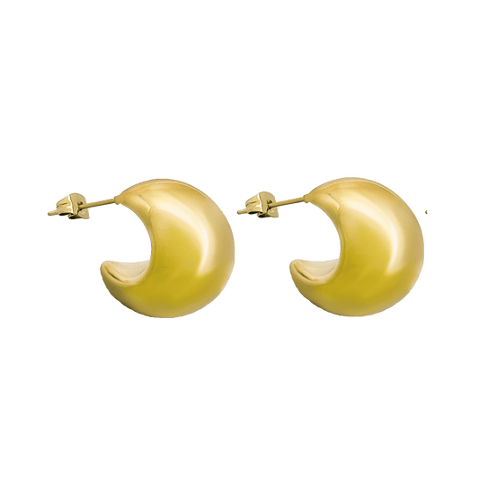 CHUNKY DOME STUD EARRINGS GOLD