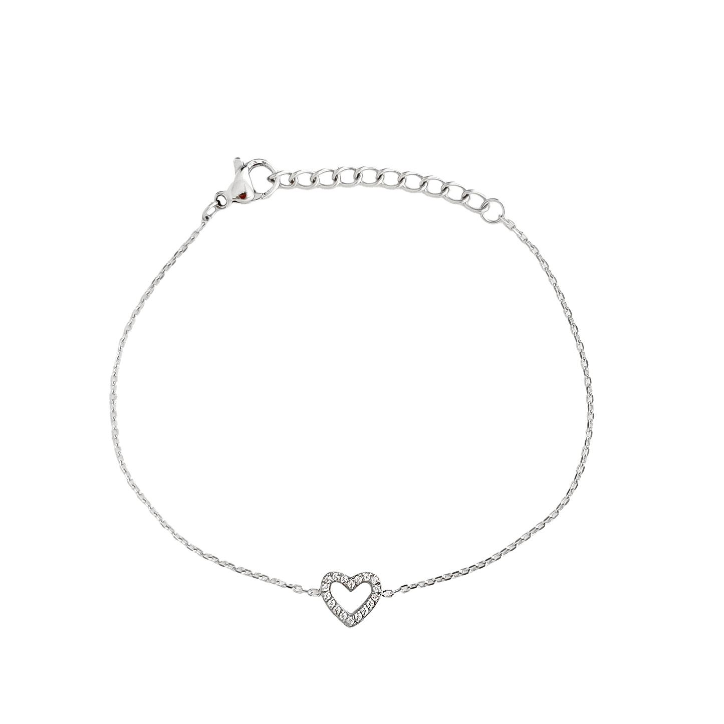 SMALL HEART BRACELET SILVER