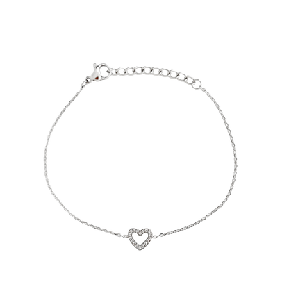 SMALL HEART BRACELET SILVER