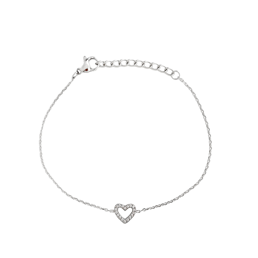 SMALL HEART BRACELET SILVER