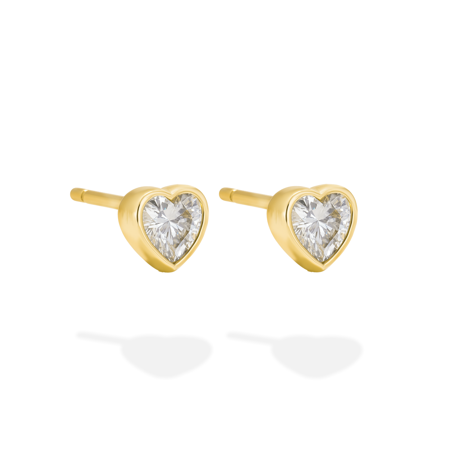 SMALL HEART STUD EARRINGS GOLD
