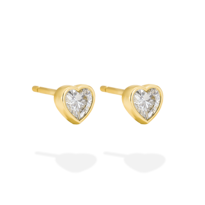 SMALL HEART STUD EARRINGS GOLD