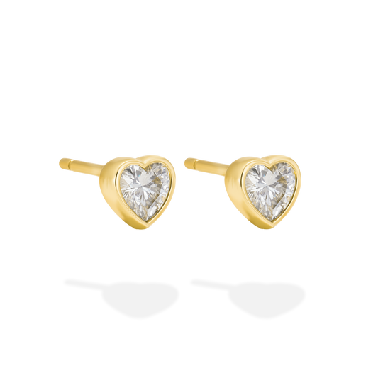 SMALL HEART STUD EARRINGS GOLD