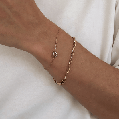 SMALL HEART BRACELET GOLD