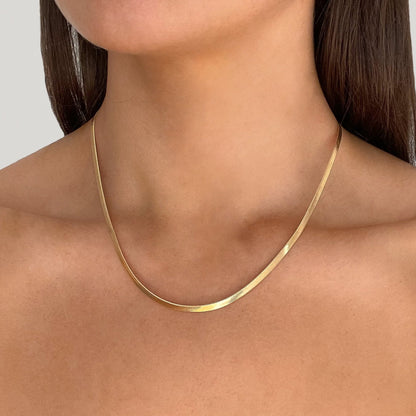 Herringbone chain necklace gold